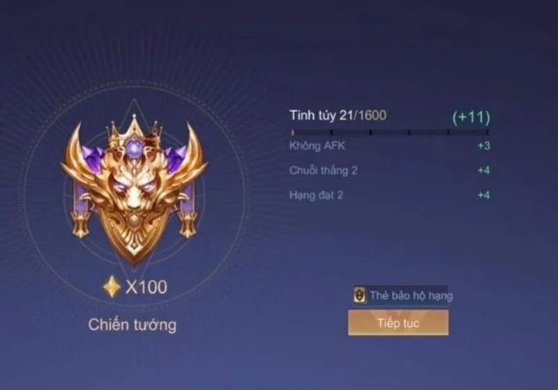 Các bậc rank trong liên quân