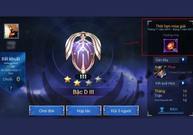 Hệ thống các rank liên quân
