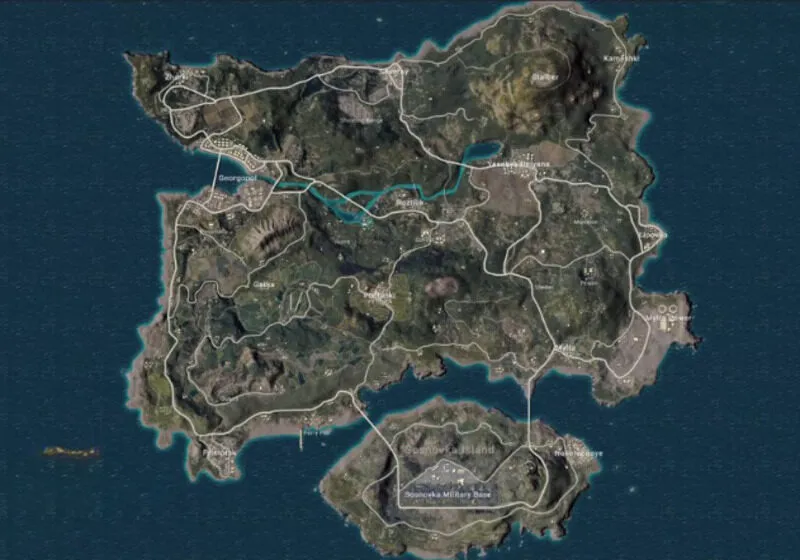Bản đồ Erangel quen thuộc trong PUBG